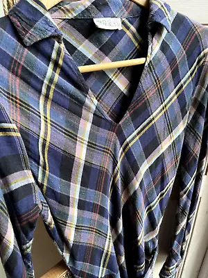 Vintage Toast Shirt Dress Size 14 Tartan Belted Pockets 100% Cotton Flannel • £25