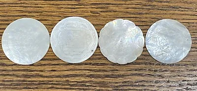 Four Large Antique Early 19th Century Chinese Mother Of Pearl Gaming Counters • $199