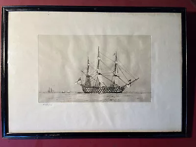 HMS Victory  William.L.Wyllie Pencil Signed. Copper Plate Etching  • £300