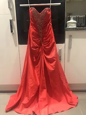 £70 • Buy Jora Red Strapless Prom Dress Size 6-8 With Shall & Dress Bag