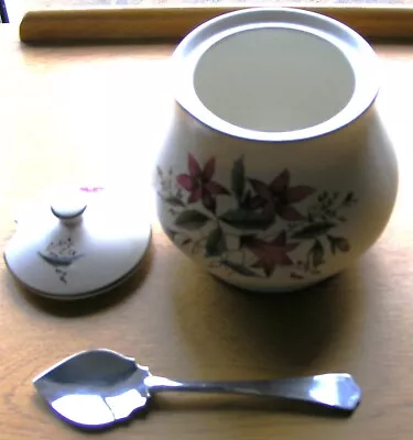 Midwinter Stylecraft Jam Pot With Spoon/ Fashion Shape. Flower Motif • £3.50