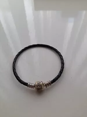 Pandora Bracelet Black Leather Unworn • £16.58