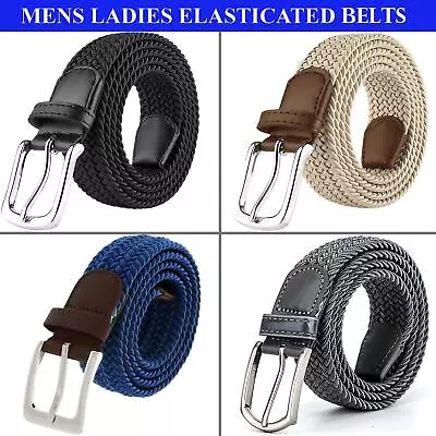 Enzo Elasticated Belts Men Ladies Woven Braided Regular Stretch Casual Belts  • £4.99