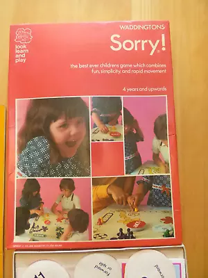 Vintage SORRY Waddingtons Board Game 1973 Complete Well Used • £17.50