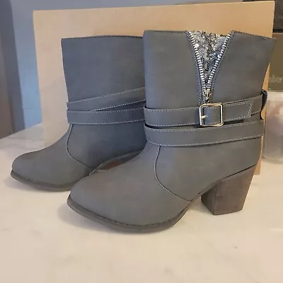 Over The Ankle Gray Booties Size 8 • $30