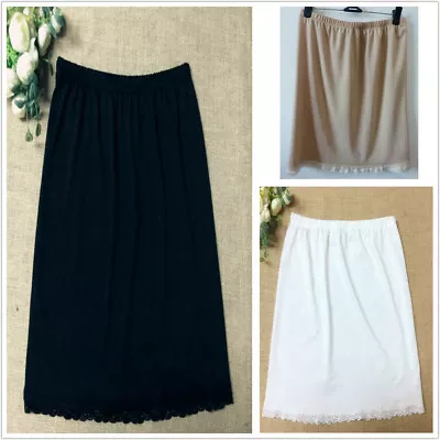 Black White Women Waist 23-29  Slip Lady Underskirt Petticoat Half Slips • £8.29