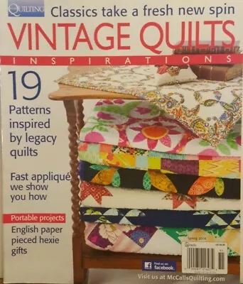 McCalls Quilting Vintage Quilts Inspirations Spring 2014 FREE SHIPPING CB • $16.97