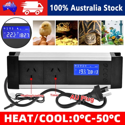$33.95 • Buy LCD Reptile Aquarium Digital Day+Night Timer Temperature Thermostat Controller