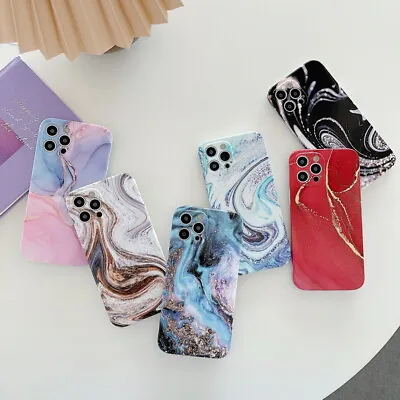 $6.59 • Buy Back Case For IPhone 12 Pro Max 11 XS XR X 8 7+ Shockproof Silicone Marble Cover