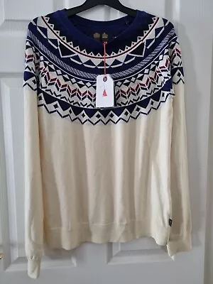 Musto Jumper Size 16 Womens Fair Isle Placement Knit Ivory New BNWT  • £50