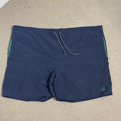 Nautica Vintage Men's Beach Shorts Size XXL Navy Above The Knee Embroidered • $12.85