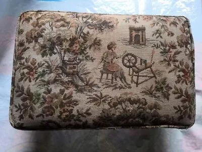 Vintage Stool / Seat Plastic Resin Legs Queen Anne Legs Tapestry Cover Sturdy • £47.99