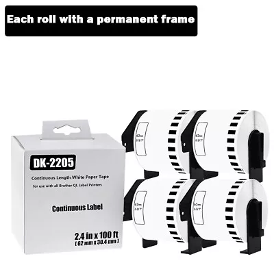 4ROLL Packing Continuous Label 2-3/7 X100' Compatible Brother DK-2205 QL-720NW  • $29.99