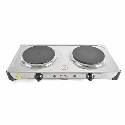 Hot Plate 2000W Double Electric Cooker Hob Table Top Kitchen Portable Cast Iron • £26.95