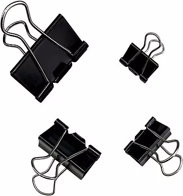 Binder Clips Paper Clamps Office Supplies 4 Assorted Sizes 120 Pcs Modern NEW • $8.48