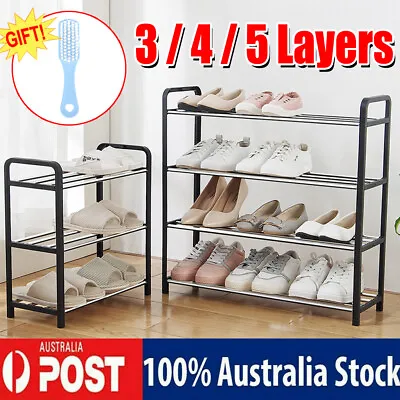 $20.99 • Buy 3 4 5 Tiers Shoe Rack Storage Organizer Tower Shelf Stand Shelves Sneake Rack AU