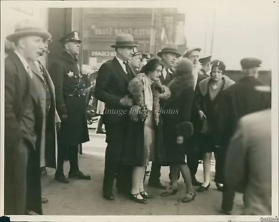 1930 Group Of Onlookers Near United Cigar Store Solemn Expressions Photo 8X10 • $19.99