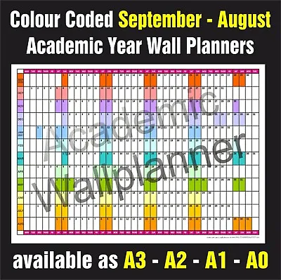 ACADEMIC YEAR WALL PLANNER Office Organiser Event Planner  September - August • £6.75