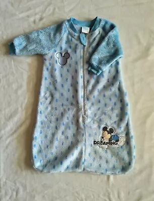 Disney Mickey Mouse Baby Boy Sleep Bag Fleecy Blue  Size 000 As New • $18