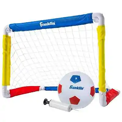 Franklin Sports Kids Soccer Goal With Ball & Pump – 24  X 16  Folding Goal NEW • $32.95