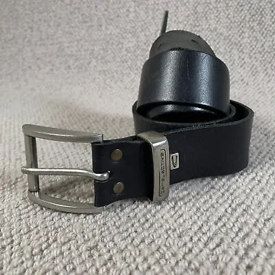 Camel Leather Belt 38 95 Black Solid Vintage 5757 • £29.97