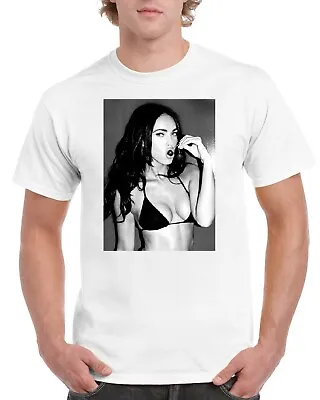 $11.99 • Buy Megan Fox Design On Front White T-Shirt Printing DTG Machine Print Direct On G