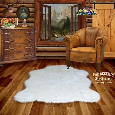 $299.99 • Buy Thick White Shag, Faux Fleece Area Rug, Sheepskin, Bear Skin, 5'x6' FUR ACCENTS 