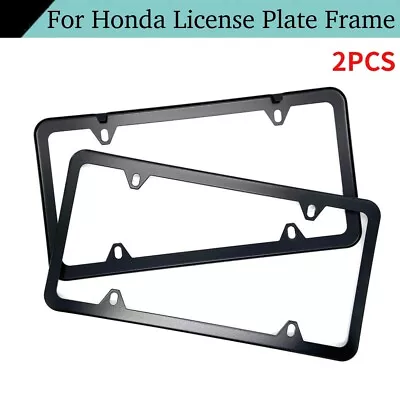 For Honda 2pcs Car SUV License Plate Frame Black Stainless Steel Front Rear Set • $10.99