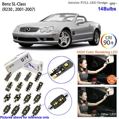 LED Interior Light Kit For Benz SL R230 2001-2007 + License Plate Light Bulbs • $21.07