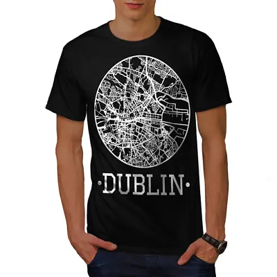 £16.99 • Buy Wellcoda Ireland City Dublin Mens T-shirt, Town Map Graphic Design Printed Tee