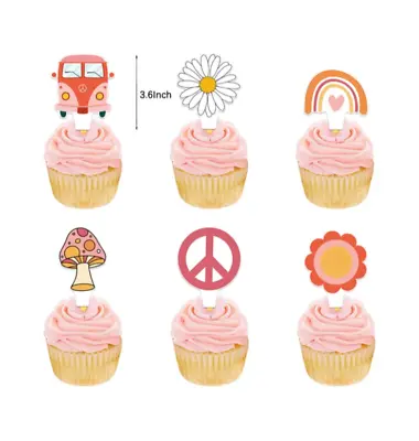 12PCS Small Daisy Cupcake Toppers Party Supplies Flower Birthday Decoration • $8.99