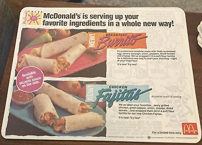 1991 McDonald’s Tray Liner • $2