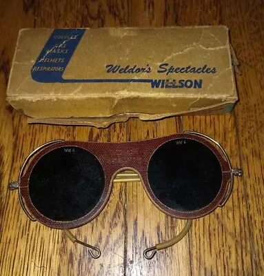 Vintage Antique WILLSON Welders Safety Goggles Sunglasses 1920s 1930s Steampunk • $179.99