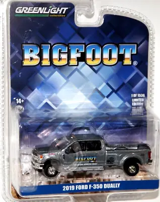 Greenlight Raw Bigfoot 2019 Ford F-350 Chase Dually Diecast Model Exclusive 1/64 • $24.99