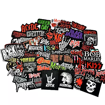  Lot Of 20 Heavy Metal Punk Music Rock Band Patches Wholesale Iron-on Appliques • $23.76