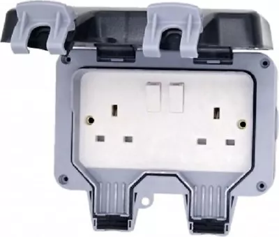 £12.96 • Buy Deligo DWPS2 Weatherproof Outdoor Garden 13A 2 Gang Switched Plug Double Socket