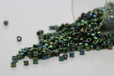 Miyuki Delicas 11/0 Metallic Green Luster Seed Beads DB-027 • $3.50