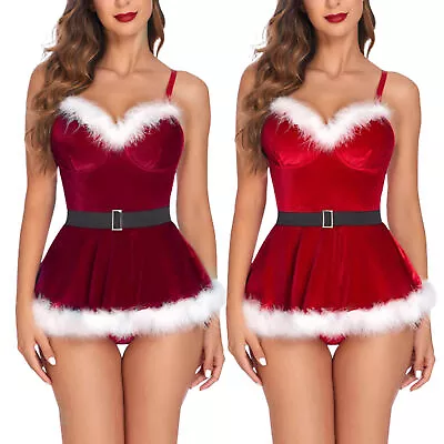 Sexy Santa Dress Mrs Claus Costume Santa Dress Lingerie Dress Women Christmas • $14.25