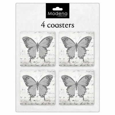 £3.99 • Buy Pack Of 4 Coasters In Butterfly Design 