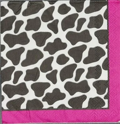 TWO Individual Napkins Animal Print Cows Cocktail For Decoupage (860) • £1.88