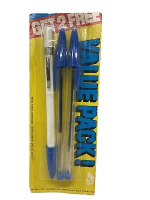 Vintage BIC Pen Value Pack NOS Sealed Blue #af-59 Accountant + Stick Pens 1970’s • $19.99