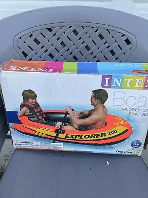 Intex Explorer 200 Inflatable 2 Person River Boat Raft Set With 2 Oars & Pump • $19.99