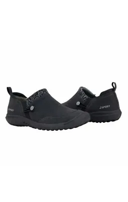 JSport Women's Alice Faux Fur Slip-On Shoes Black Size 9 • $30.99