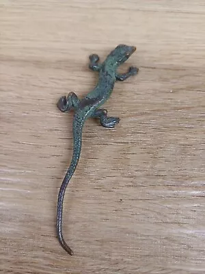 Antique Cold Painted Miniature Bronze Lizard • £60