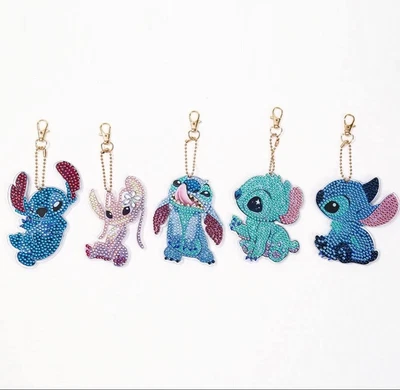 $22.95 • Buy AU Seller - 5D Diamond Art Kit Crystal Stitch Keyrings Set Of 5
