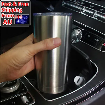 $32.35 • Buy Thermos Tumbler Car Coffee Mug Insulated Silver Tea Cup Spill Free Lid 20oz #CF2