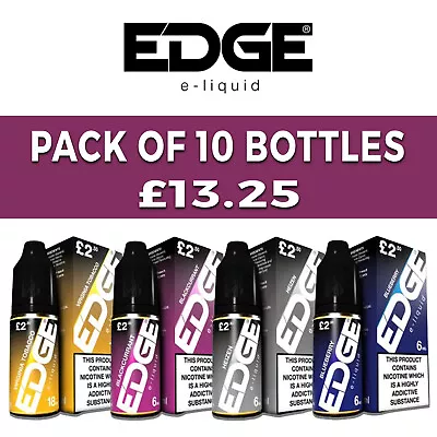 Edge E-liquid 50/50 Vape Juice 10ml Pack Of 10 Bottles  - Pod Vape E Liquid • £13.25