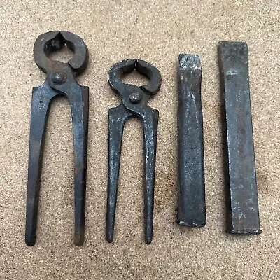 Old Nippers Farriers Blacksmith Old Hand Tool Vintage Lot 4 Piece • $25