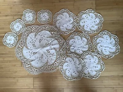 Vintage Collection Of Doillies Table Tray Clothes Lace Cotton Embroidered • £1.20
