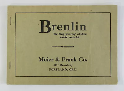 Vintage C1910 MEIER & FRANK Co. BRENLIN Window Shade Sample Booklet Advertising • $9.99